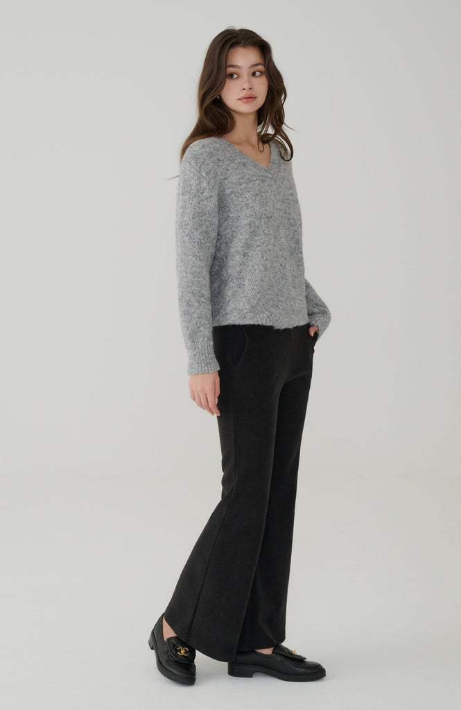 Snowy Knit wool blend Sweater in Grey