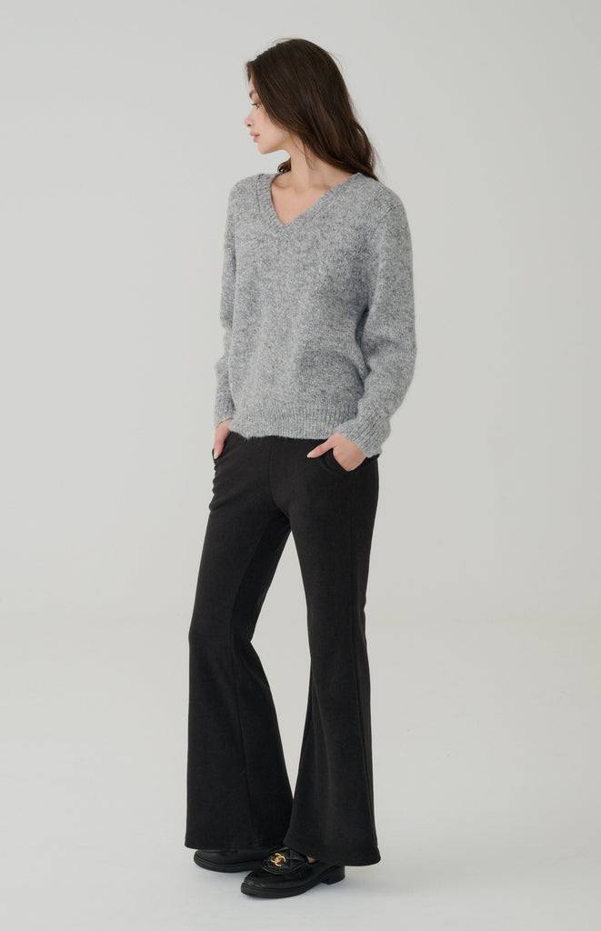 Snowy Knit wool blend Sweater in Grey