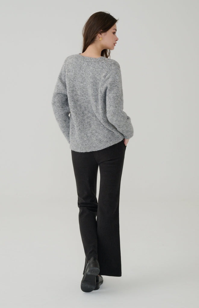 Snowy Knit wool blend Sweater in Grey
