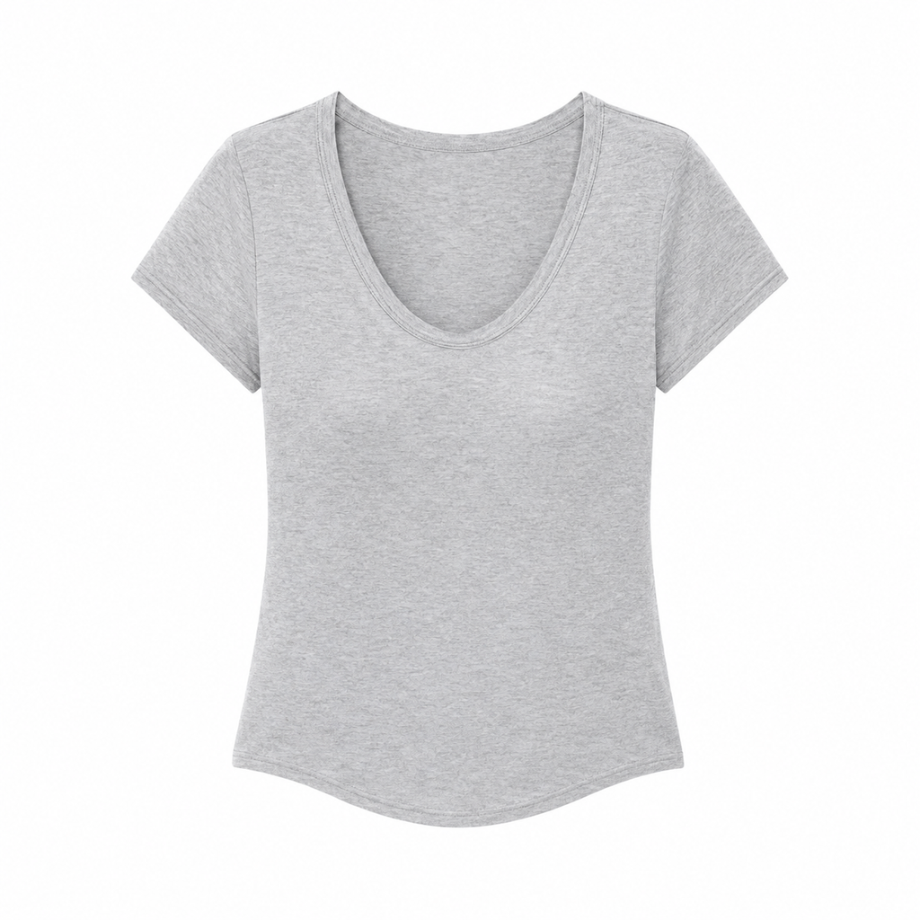 Crew neck Tencel elastic bra Tee