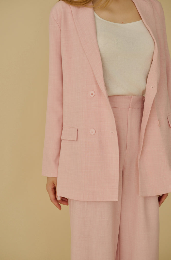 Élune double breasted blazer in pink