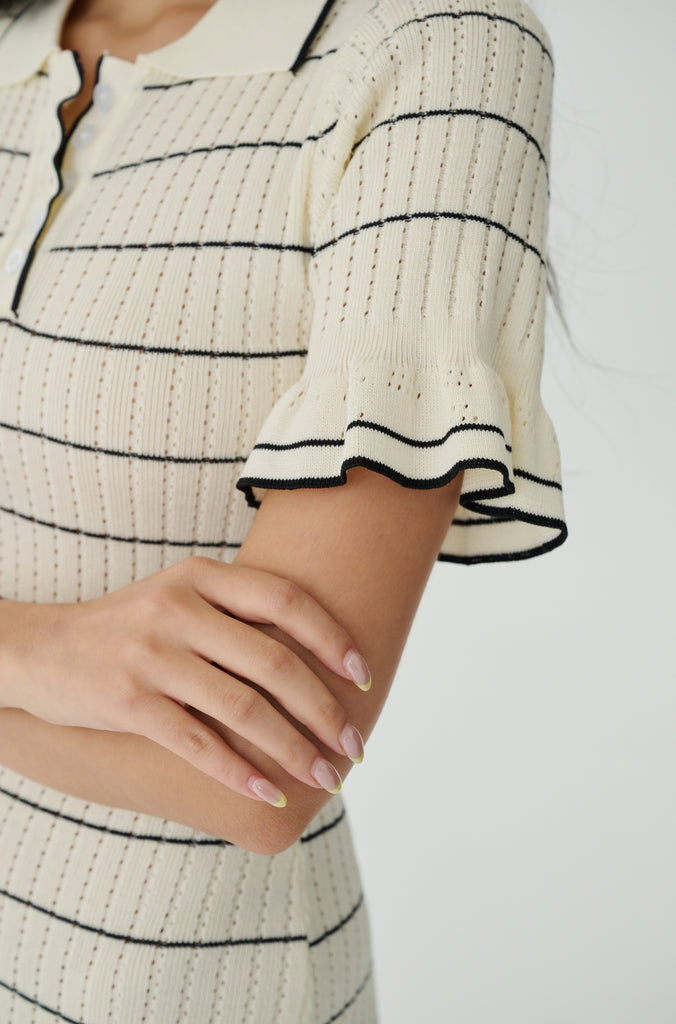 Raffles garden stripes knit dress
