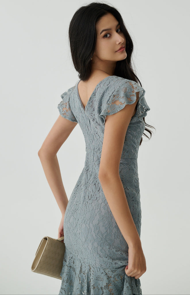 A love letter lace dress in blue