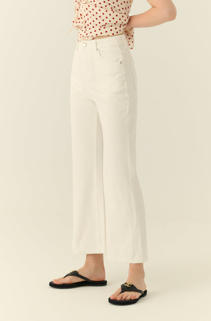 California sunset flare elastic jeans in white