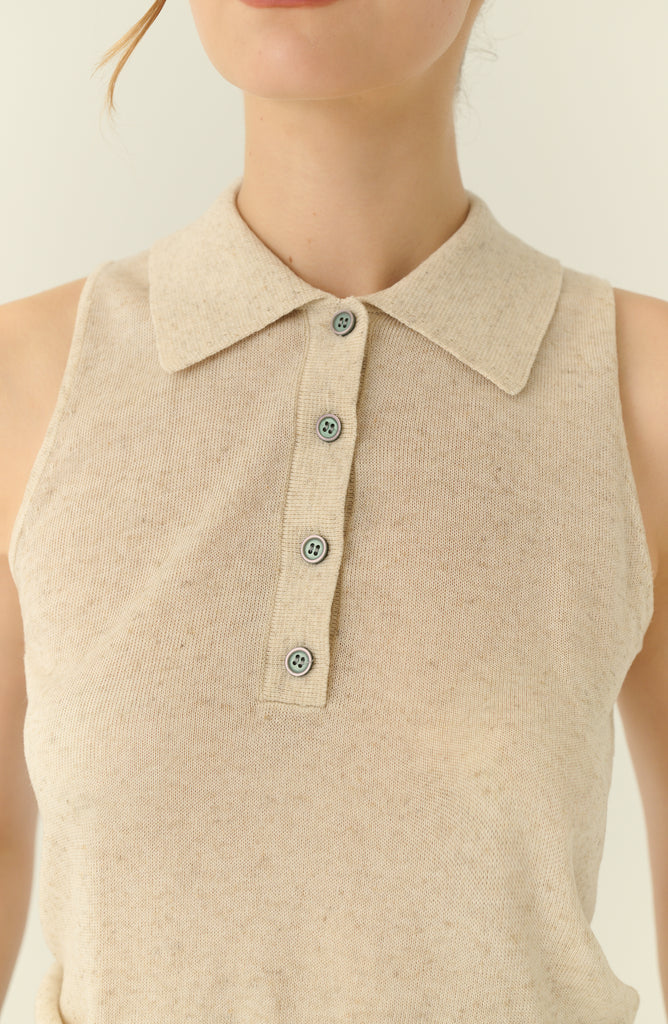 Golden hour knit top in beige