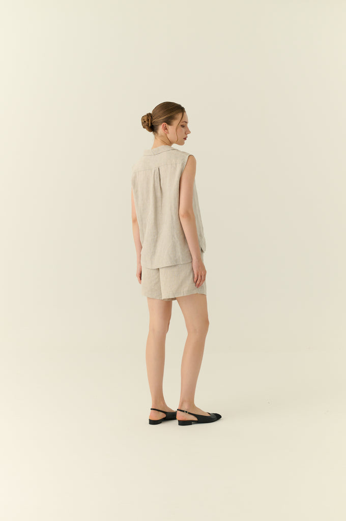 The riviera linen sleeveless set