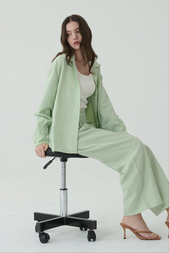 Mint cream clould pant in green