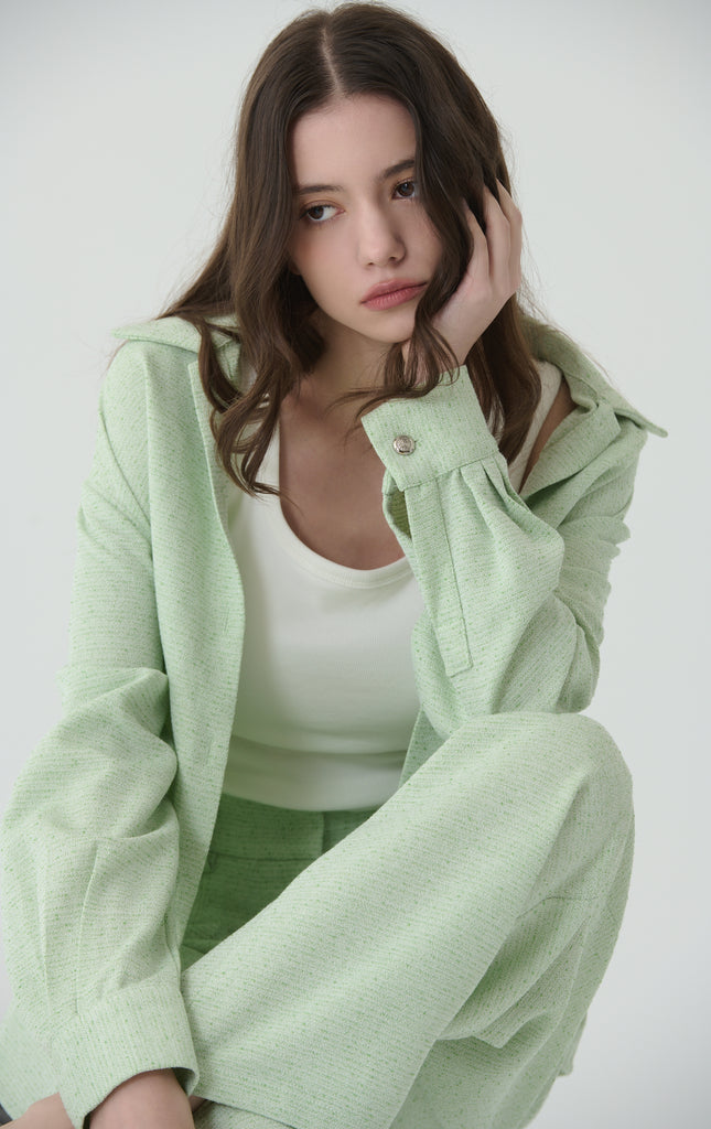 Mint cream clould shirt