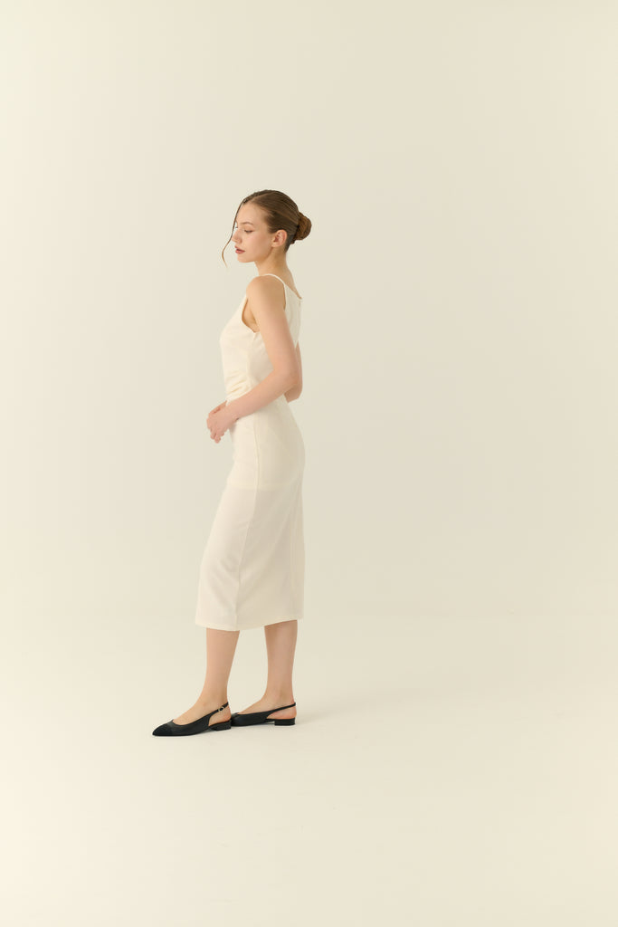 Café de minuit midi dress in white