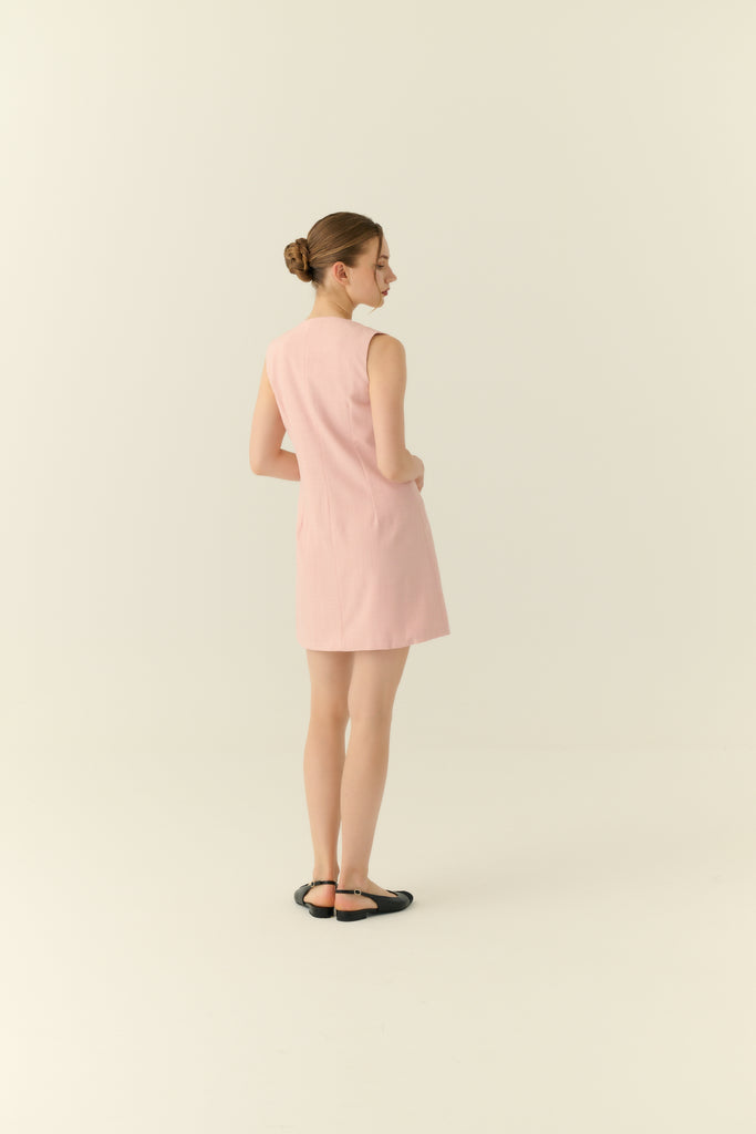 The parisian button down shift dress in pink