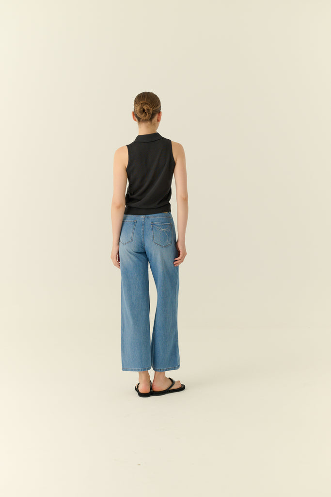 Golden hour knit top in black