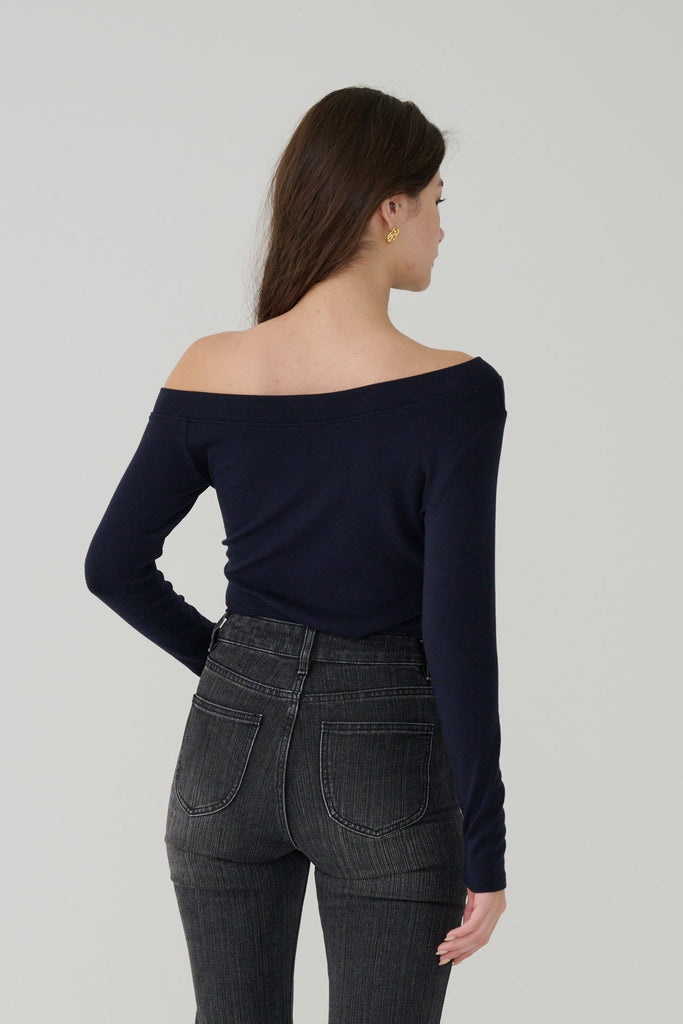 LYN Elastic Multi Way Top in Navy