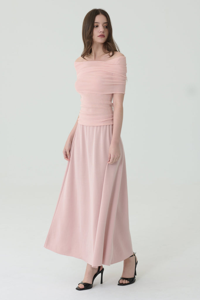 Dawn blush knit skirt in pink