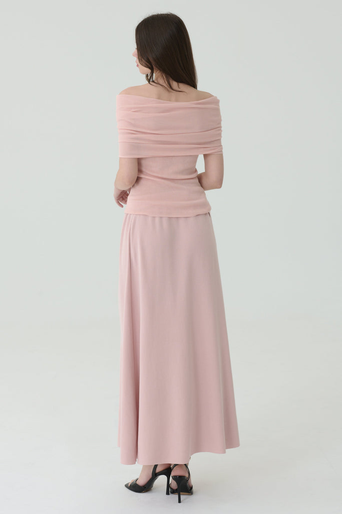 Dawn blush knit skirt in pink