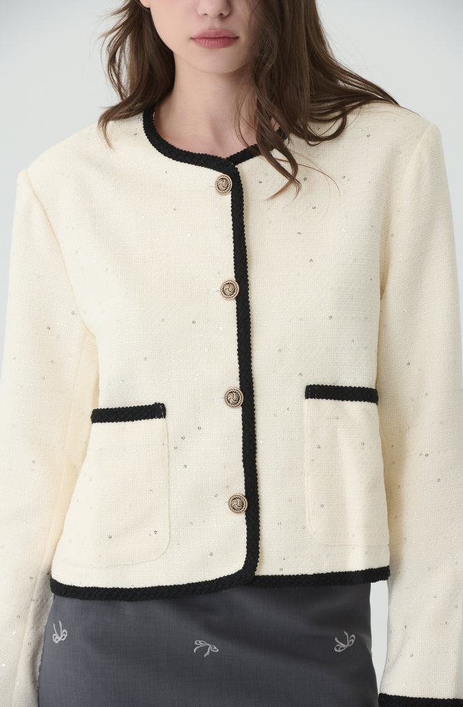 Moonlit border tweed jacket