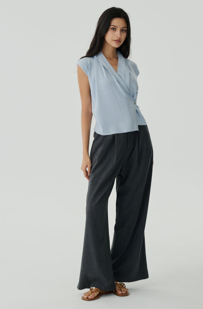 Cannes wide leg pants in grey