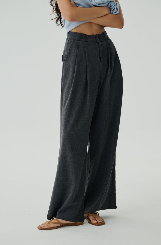 Cannes wide leg pants in grey