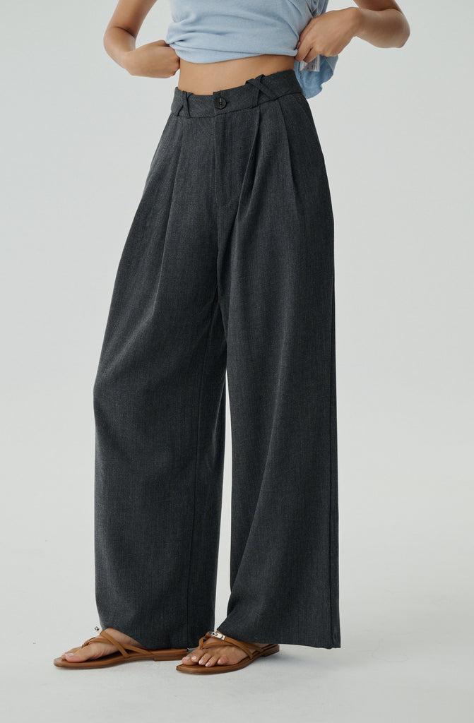 Cannes wide leg pants in grey