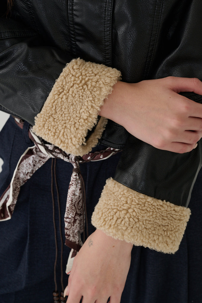 Top gun shearling faux leather jacket