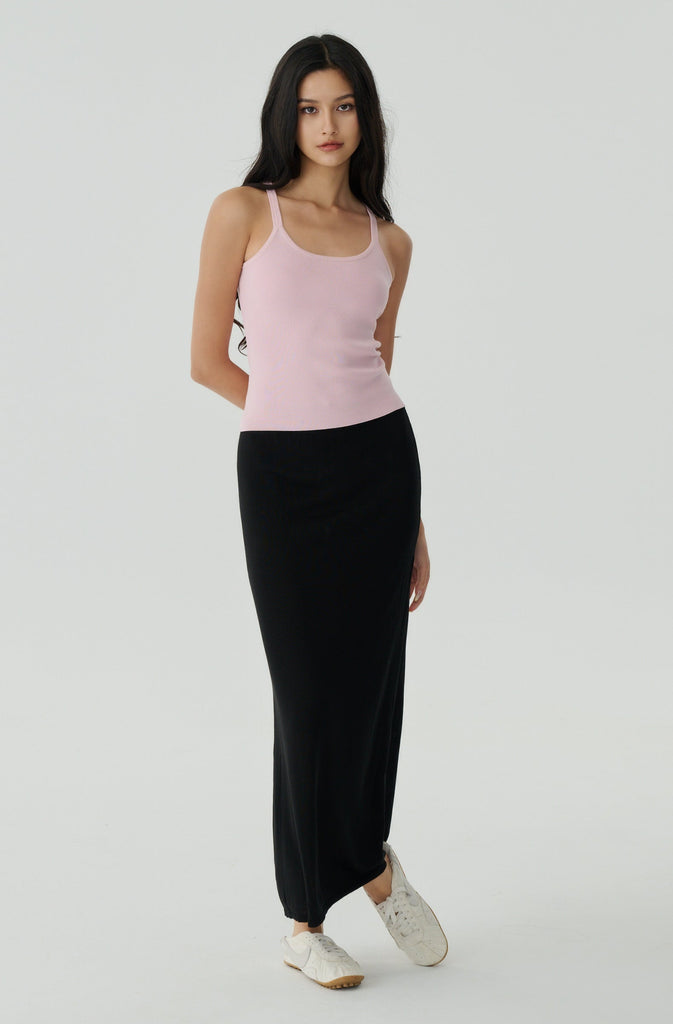Quiet luxury knit top in pink