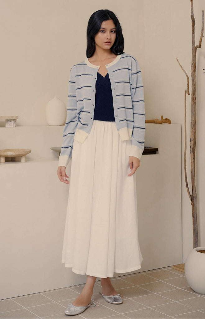 False alarm linen skirt in white