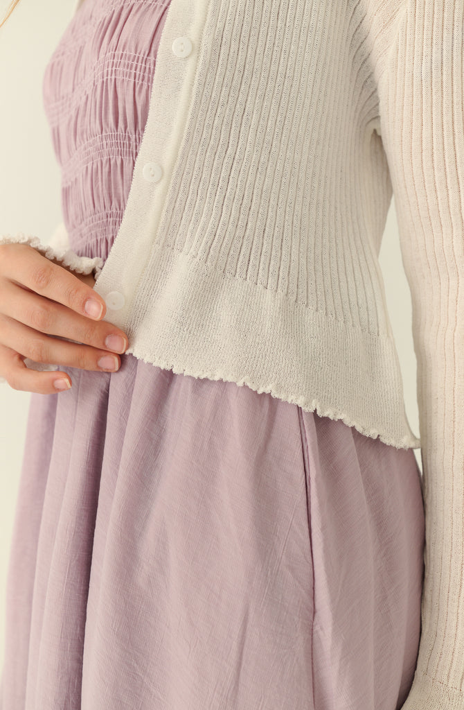 Pretty babe cooling knit cardigan in white