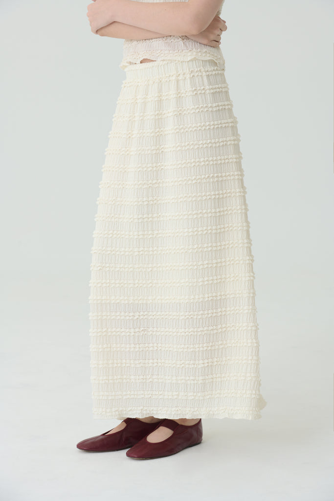 Stilllight textured gown set in beige