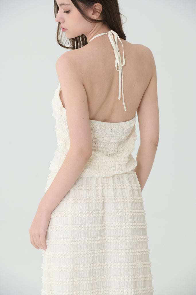 Stilllight textured gown set in beige