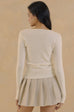 Sweet girl pleated skirt in beige