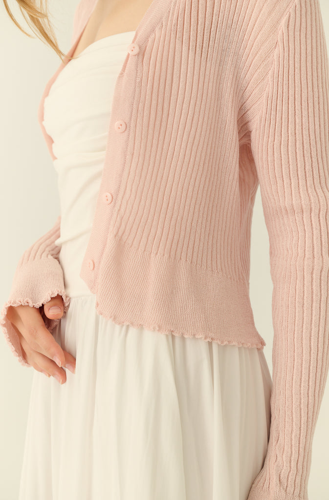 Pretty babe cooling knit cardigan in pink