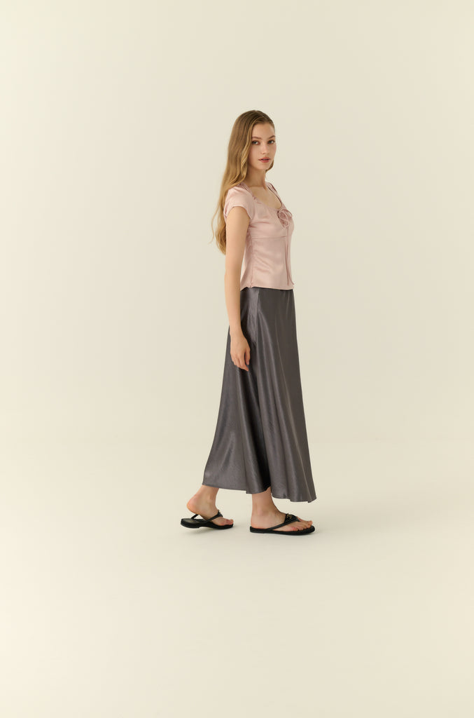 Never enough silky skirt in grey