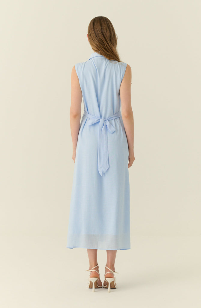 Élune classic maxi shirt dress in blue
