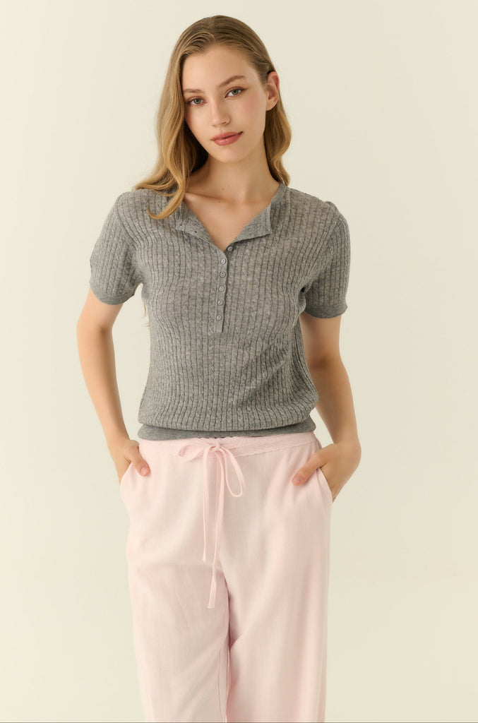 Soft rib knit top