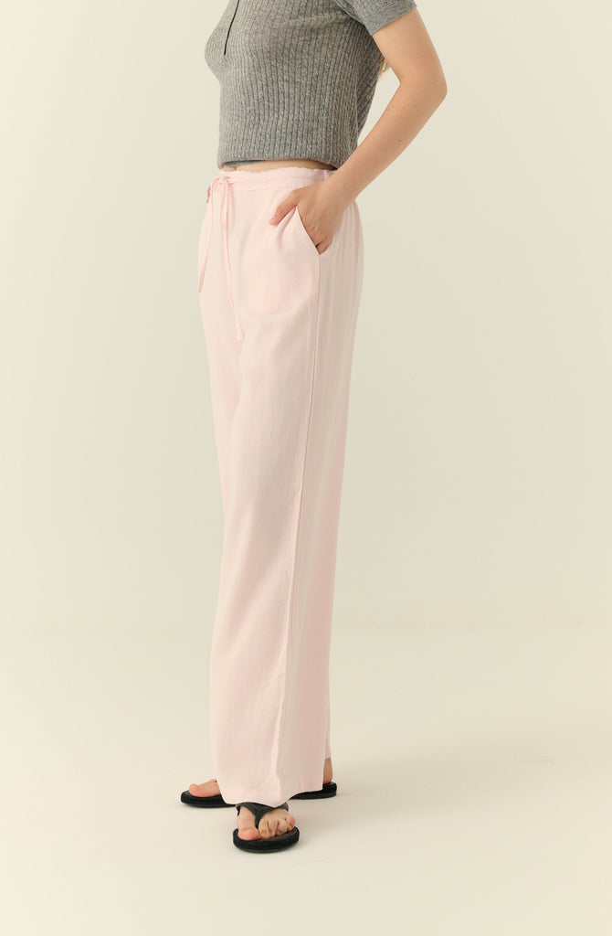 Coastal breeze linen pants in pink