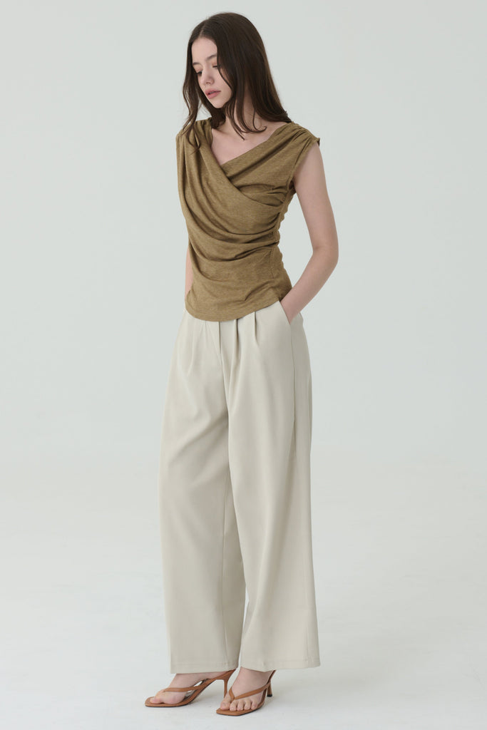 Twist hem pants in Grey