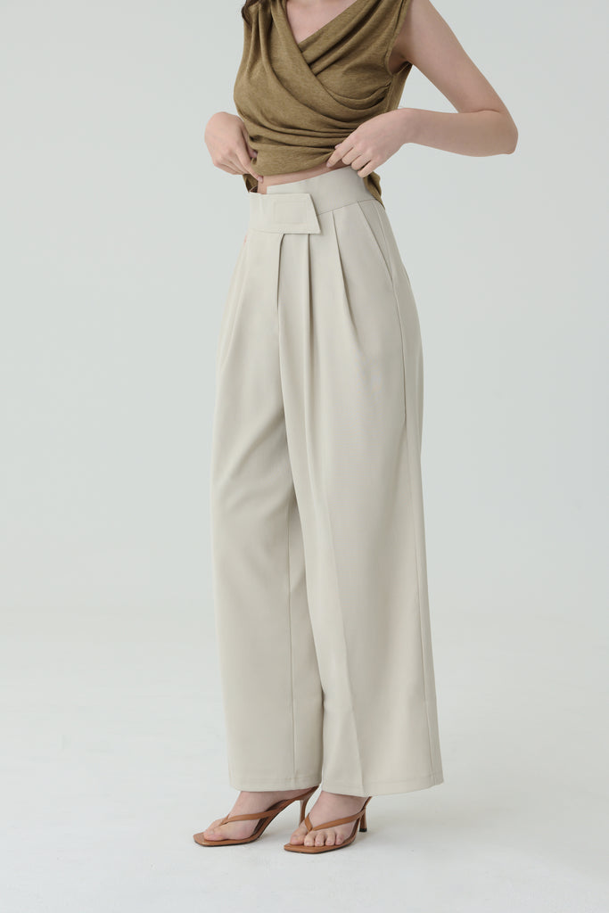 Twist hem pants in Grey