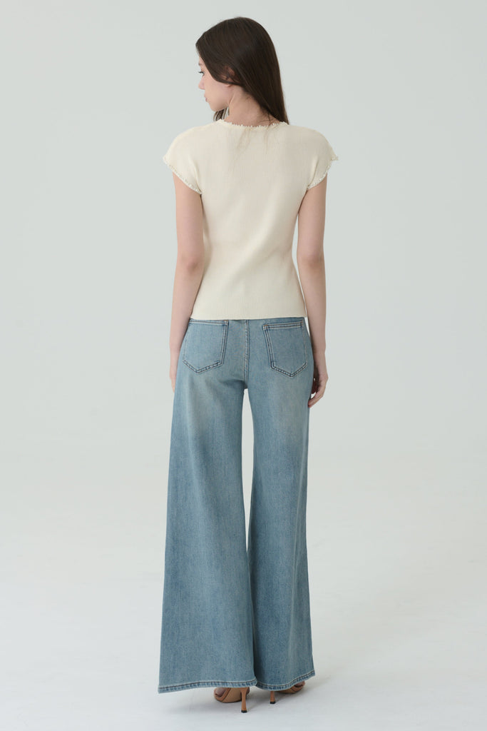 Twin pocket flared jeans