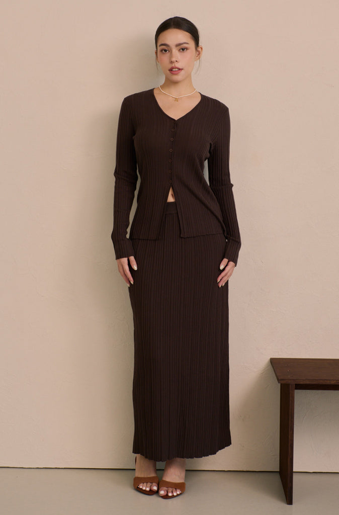 My boo V-neck cardigan in brown