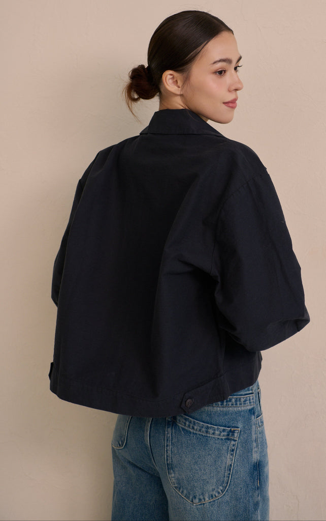 ZIP Minimal jacket in navy blue