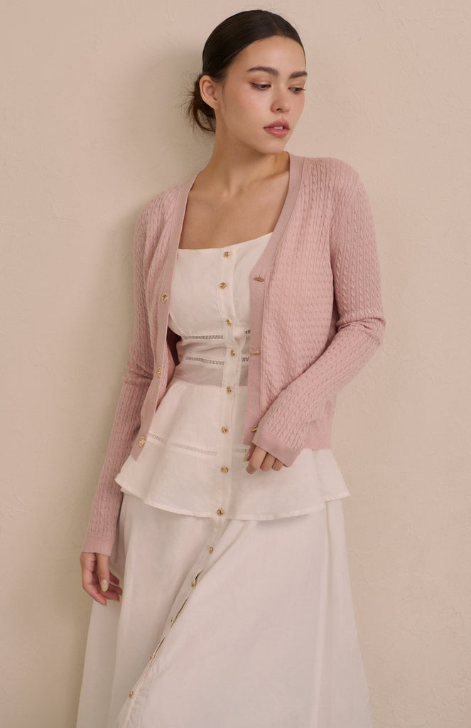 Afterglow bling knit cardigan in pink