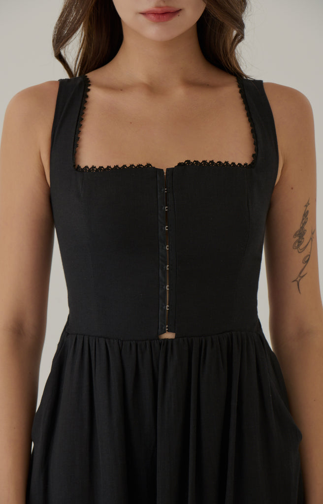 Sherri corset dress in black