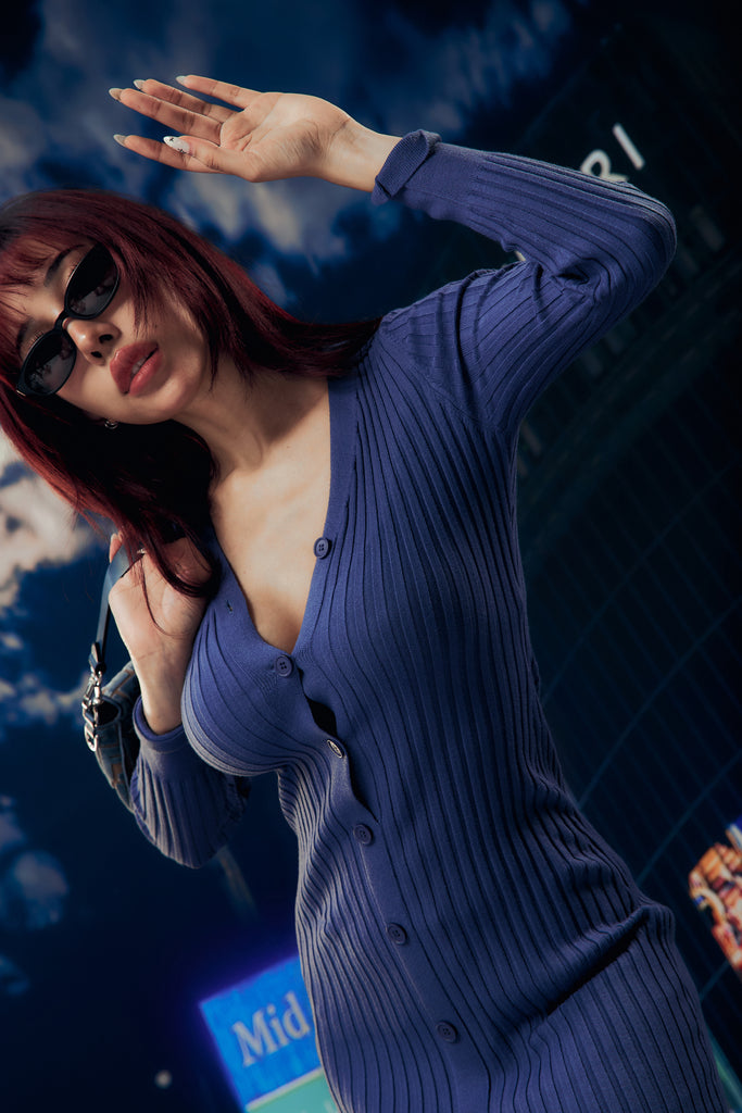 Midori x BisouBisou Midnight In Tokyo Knitted Dress