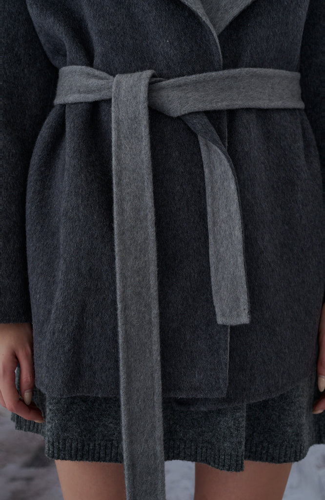 5th ave color contrast Wool Coat