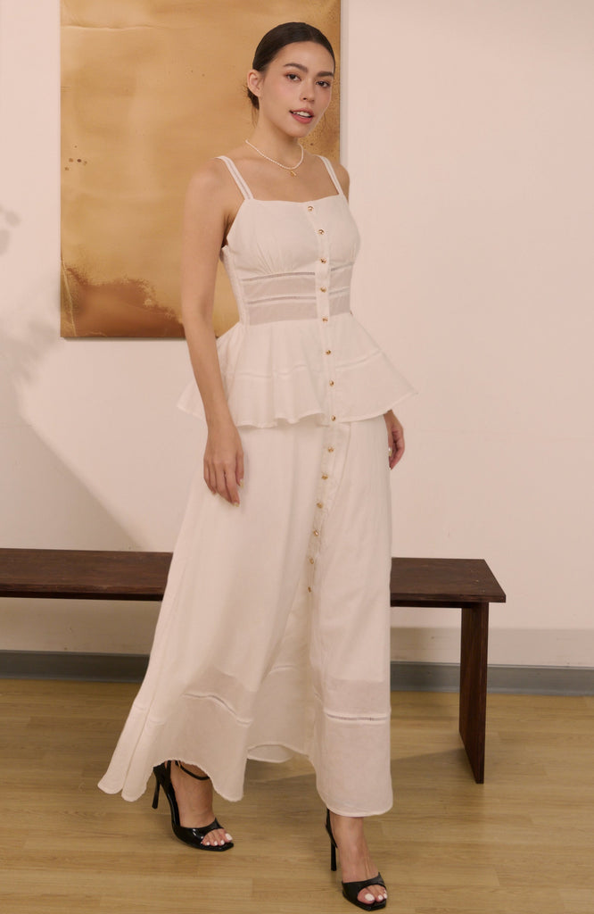 Take me on a date maxi dress in white