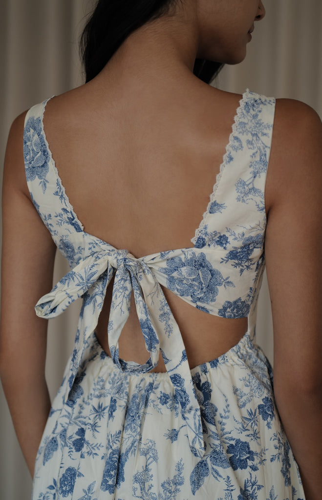 Sherri corset dress in blue