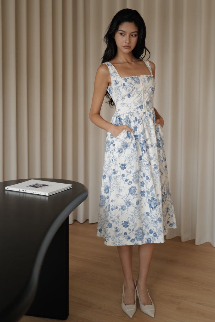 Sherri corset dress in blue