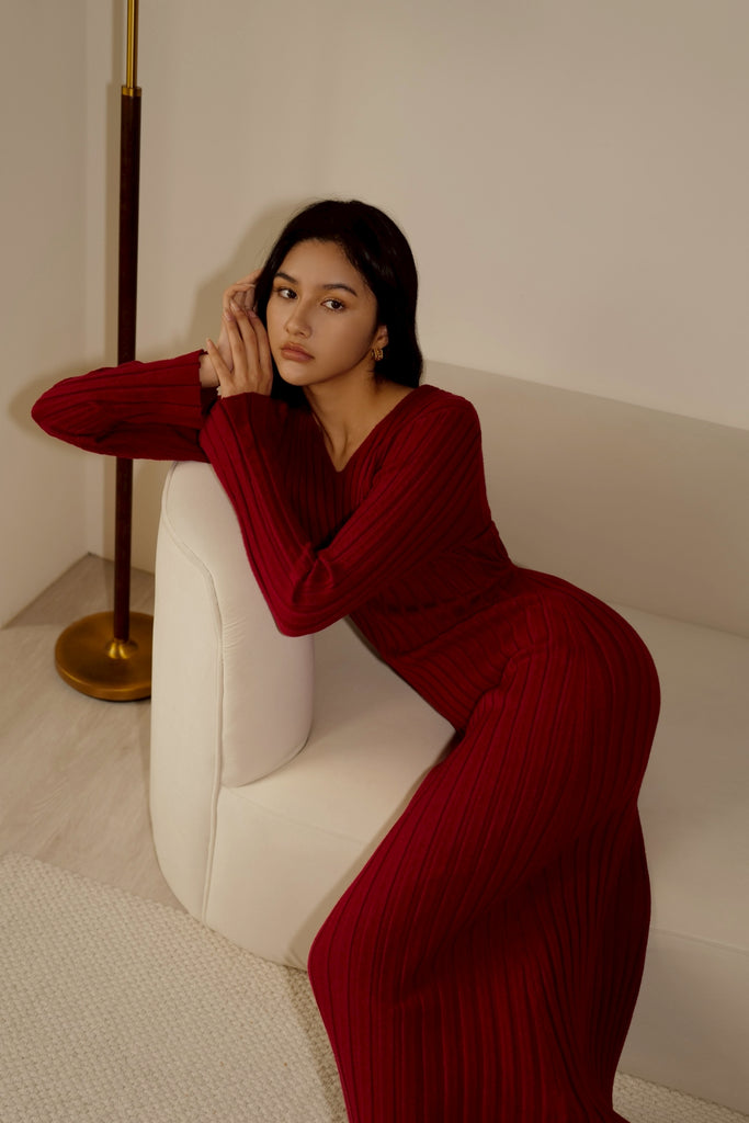 My natural beauty maxi knit dress