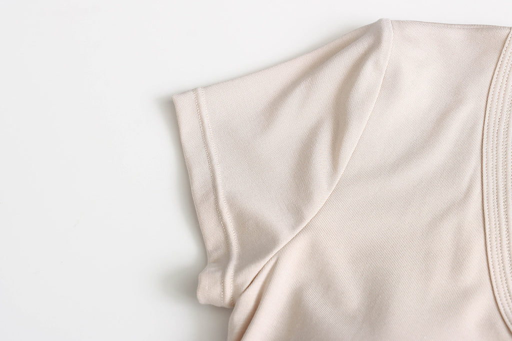 Crew neck Tencel elastic bra Tee