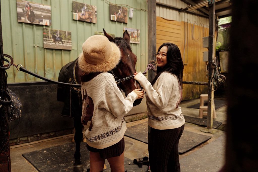 Big Moon V neck Polo sweater