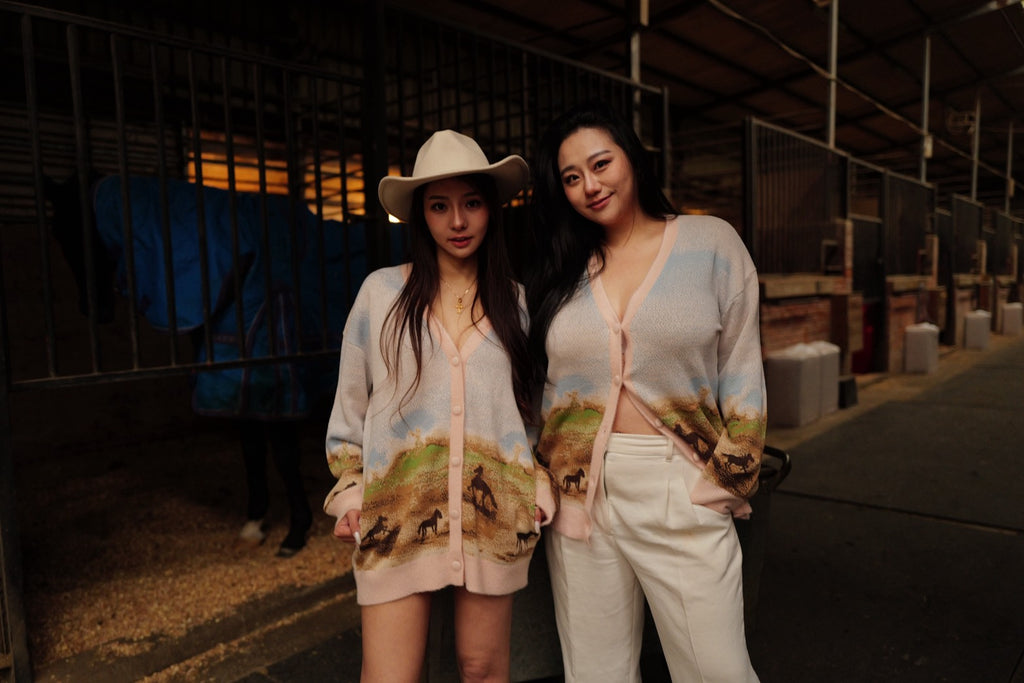 Cotton Canter knitted painting cardigan